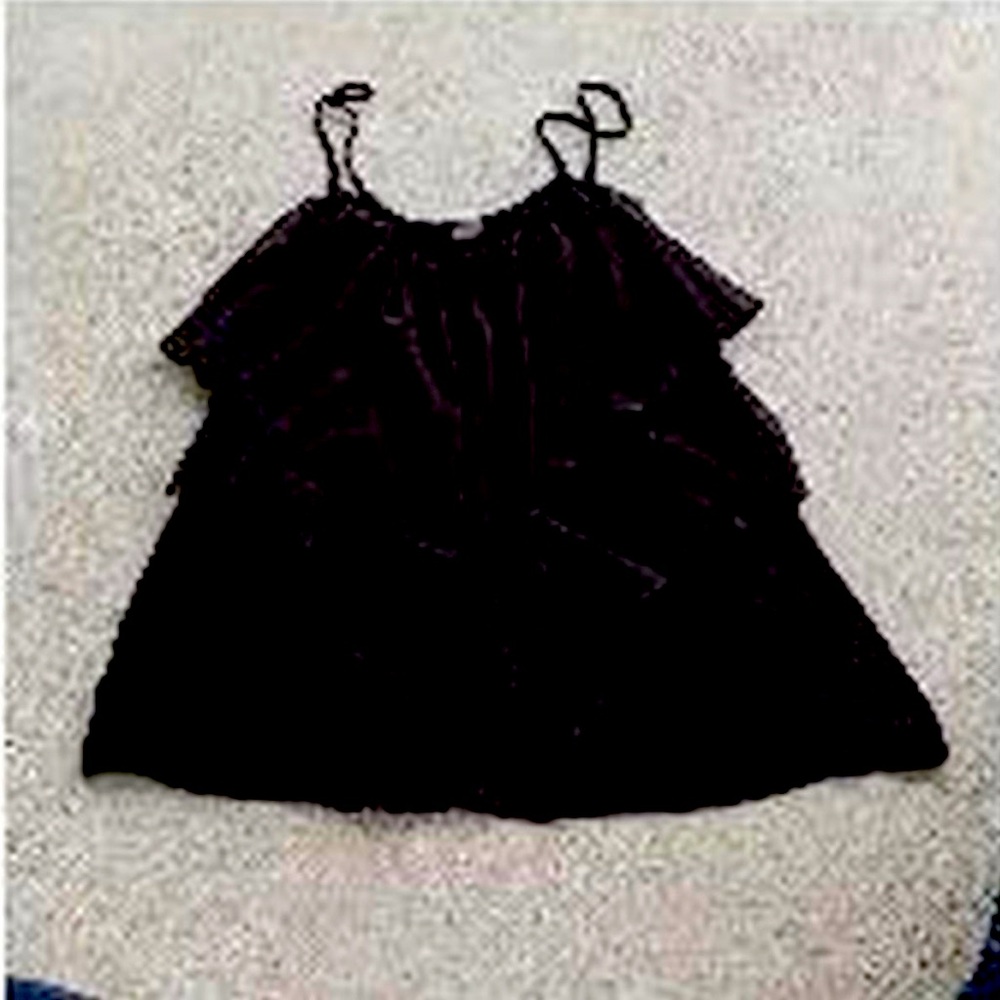 Black ruffle spaghetti strap tank top from Lush!
